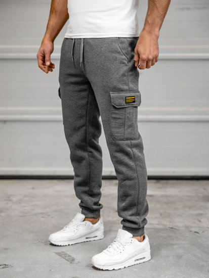 Pantaloni jogger tipo cargo da uomo grafite Bolf JX8709