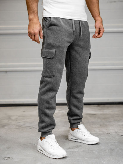 Pantaloni jogger tipo cargo da uomo grafite Bolf JX8709