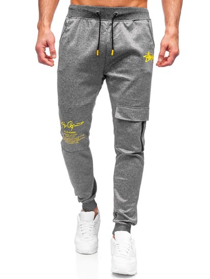 Pantaloni jogger tipo cargo da uomo grafite Bolf K10286