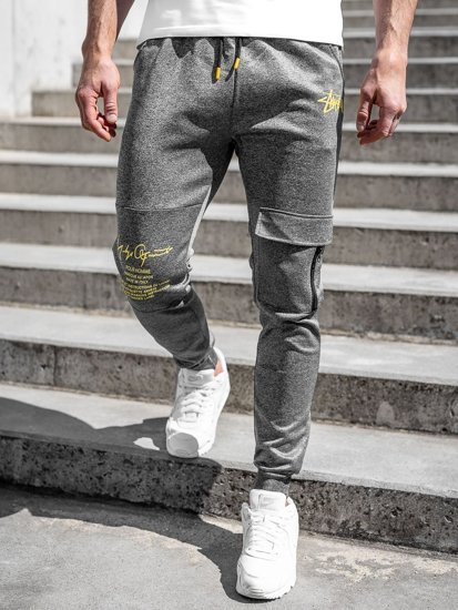 Pantaloni jogger tipo cargo da uomo grafite Bolf K10286