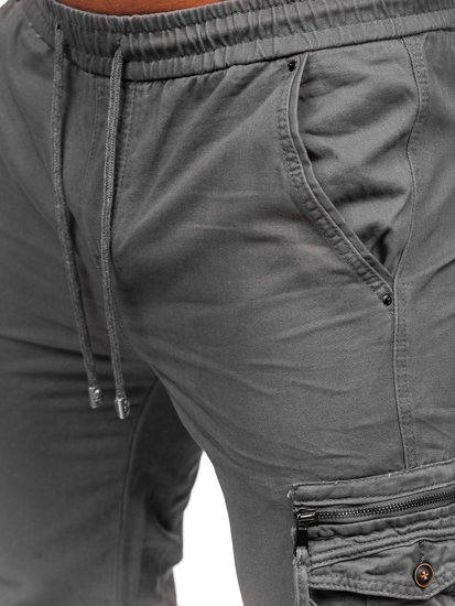 Pantaloni jogger tipo cargo da uomo grafite Bolf MP0181G