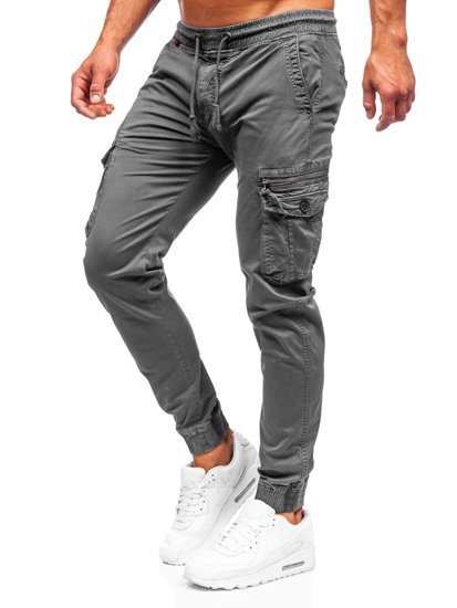 Pantaloni jogger tipo cargo da uomo grigi Bolf CT6706S0