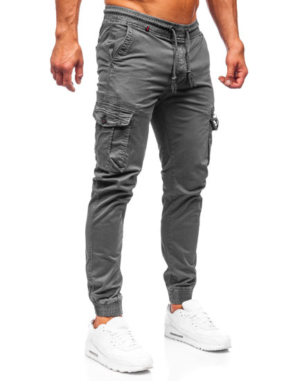 Pantaloni jogger tipo cargo da uomo grigi Bolf CT6706S0