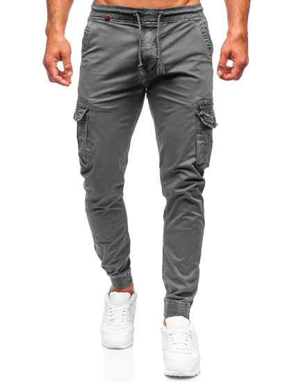 Pantaloni jogger tipo cargo da uomo grigi Bolf CT6706S0