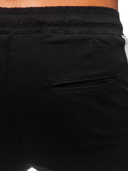 Pantaloni jogger tipo cargo da uomo neri Bolf 0012