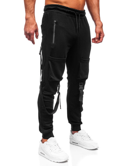 Pantaloni jogger tipo cargo da uomo neri Bolf 6581