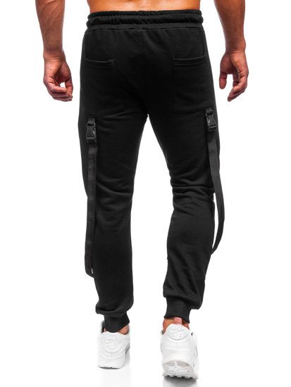 Pantaloni jogger tipo cargo da uomo neri Bolf 6581