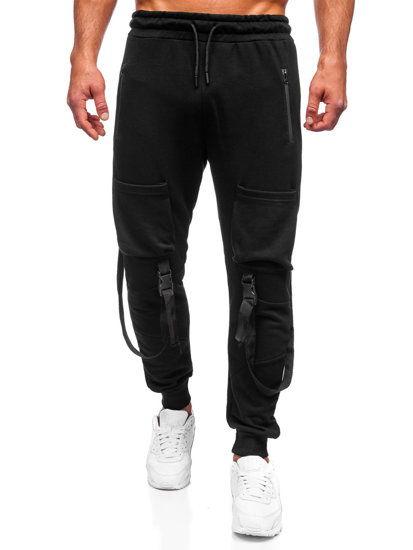 Pantaloni jogger tipo cargo da uomo neri Bolf 6581