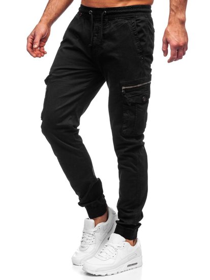 Pantaloni jogger tipo cargo da uomo neri Bolf CT6706S0