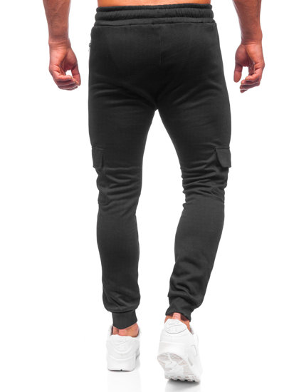 Pantaloni jogger tipo cargo da uomo neri Bolf HW2176