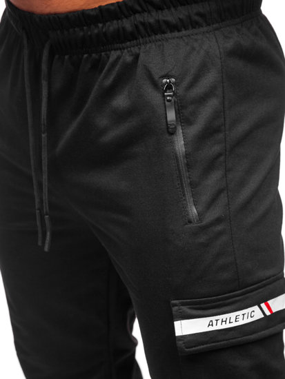 Pantaloni jogger tipo cargo da uomo neri Bolf JX5063