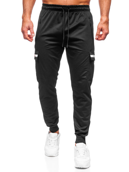 Pantaloni jogger tipo cargo da uomo neri Bolf JX5063