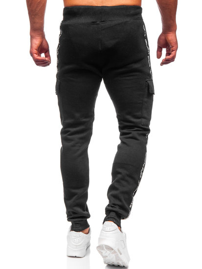 Pantaloni jogger tipo cargo da uomo neri Bolf JX8715