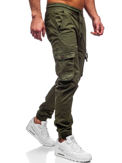 Pantaloni jogger tipo cargo da uomo verdi Bolf CT6702