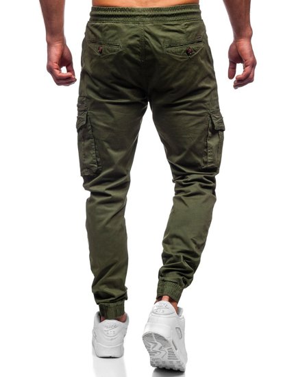 Pantaloni jogger tipo cargo da uomo verdi Bolf CT6702