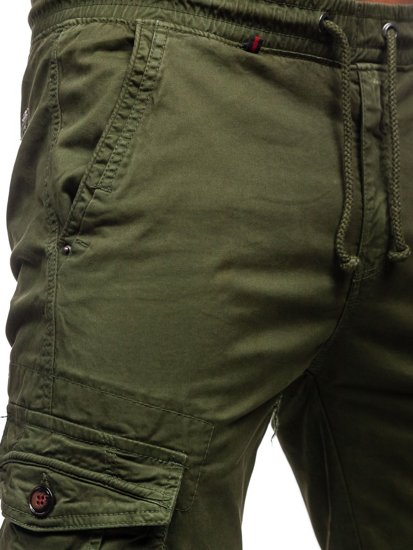 Pantaloni jogger tipo cargo da uomo verdi Bolf CT6702