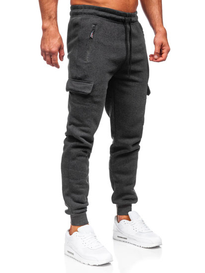 Pantaloni jogger tipo cargo di tuta da uomo grafite Bolf JX6028