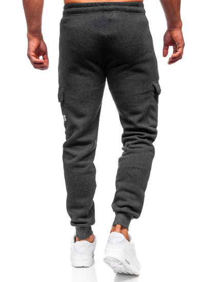 Pantaloni jogger tipo cargo di tuta da uomo grafite Bolf JX6028