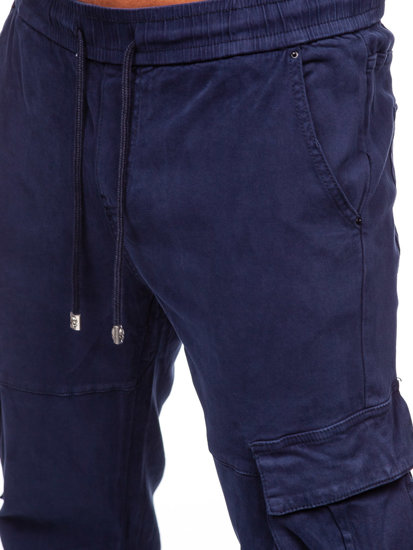 Pantaloni joggers in denim cargo da uomo blu Bolf MP0105BS