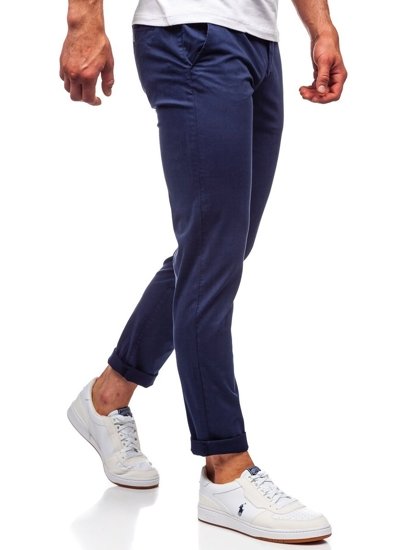 Pantaloni tipo chino da uomo blu Bolf 1146