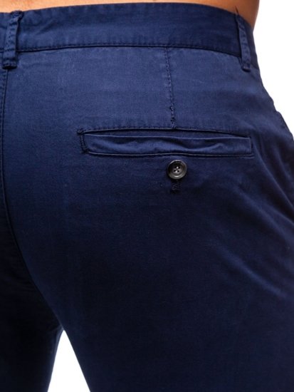 Pantaloni tipo chino da uomo blu Bolf 1146