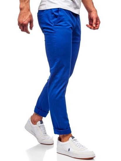 Pantaloni tipo chino da uomo cobalto Bolf 1146