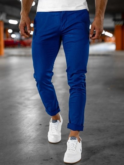 Pantaloni tipo chino da uomo cobalto Bolf 1146