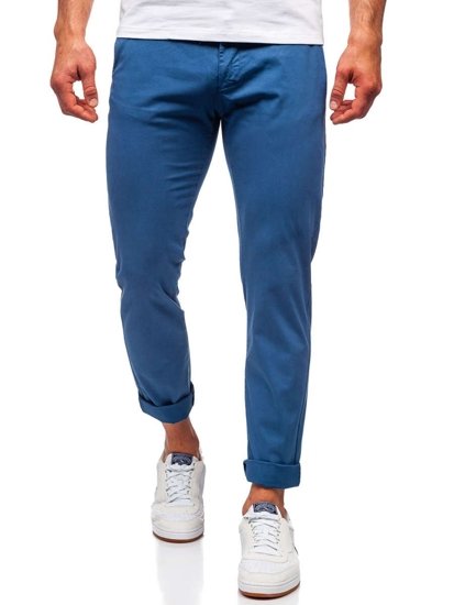 Pantaloni tipo chino da uomo indaco Bolf 1146