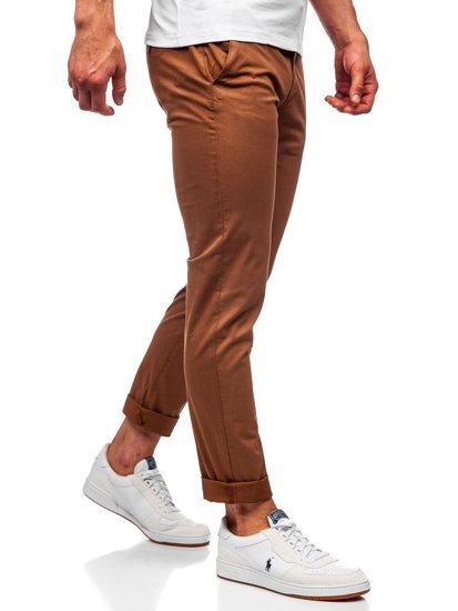 Pantaloni tipo chino da uomo marroni Bolf 1146