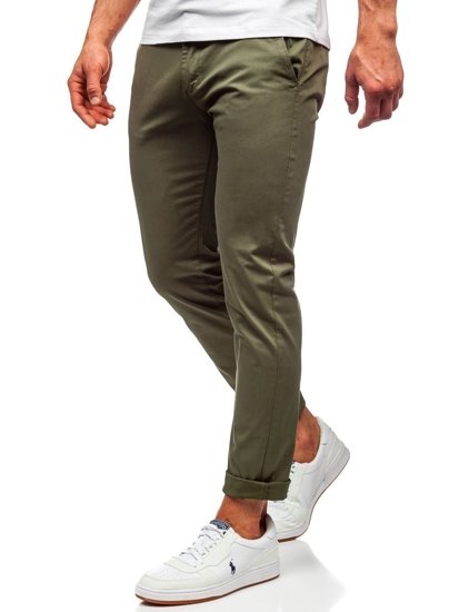 Pantaloni tipo chino da uomo verdi Bolf 1146