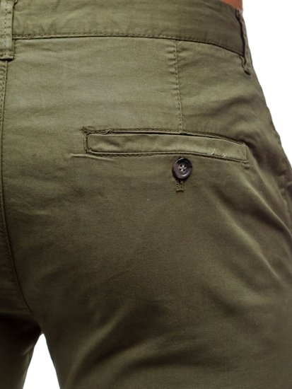 Pantaloni tipo chino da uomo verdi Bolf 1146