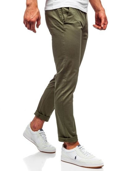 Pantaloni tipo chino da uomo verdi Bolf 1146