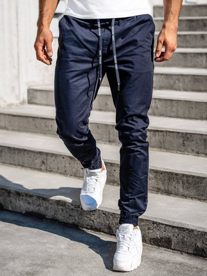 Pantaloni tipo jogger da uomo blu Bolf KA951