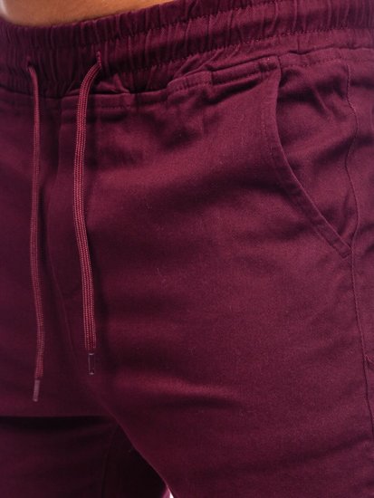 Pantaloni tipo jogger da uomo bordò Bolf 707