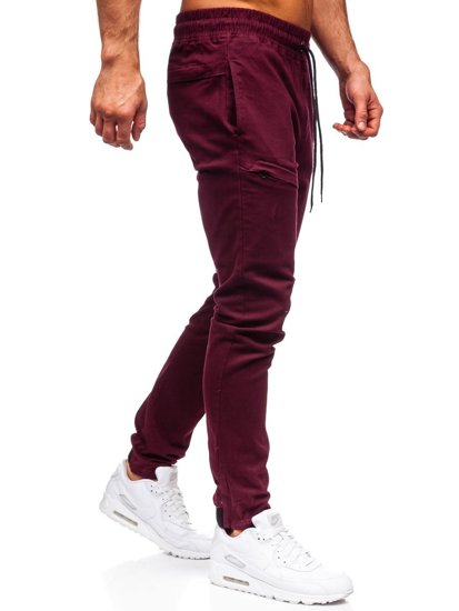 Pantaloni tipo jogger da uomo bordò Bolf B11119