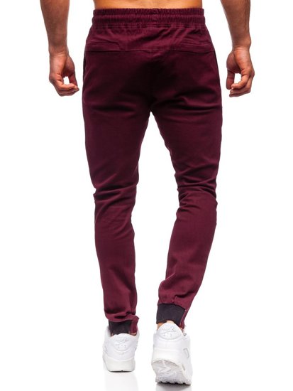 Pantaloni tipo jogger da uomo bordò Bolf B11119