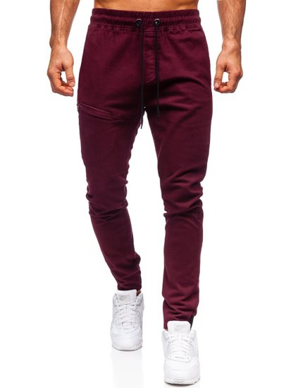 Pantaloni tipo jogger da uomo bordò Bolf B11119