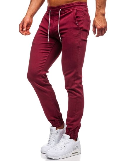 Pantaloni tipo jogger da uomo bordò Bolf CT8808