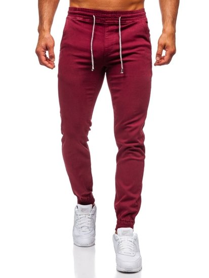 Pantaloni tipo jogger da uomo bordò Bolf CT8808