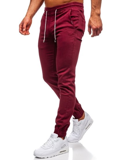 Pantaloni tipo jogger da uomo bordò Bolf CT8808