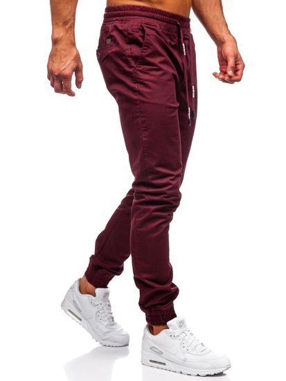 Pantaloni tipo jogger da uomo bordò Bolf KA951