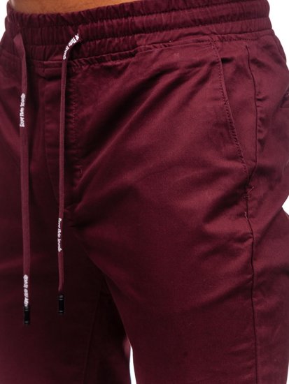 Pantaloni tipo jogger da uomo bordò Bolf KA951