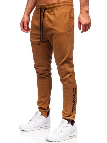 Pantaloni tipo jogger da uomo cammello Bolf B11119