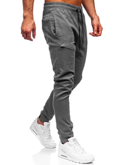 Pantaloni tipo jogger da uomo grigi Bolf B11119