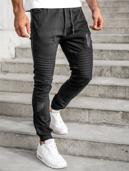 Pantaloni tipo jogger da uomo neri Bolf 0829