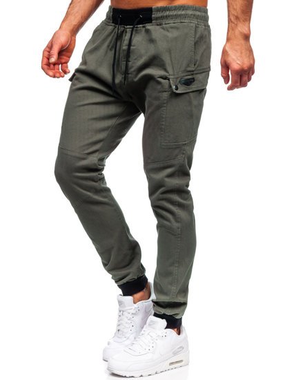 Pantaloni tipo jogger da uomo verdi Bolf B11103