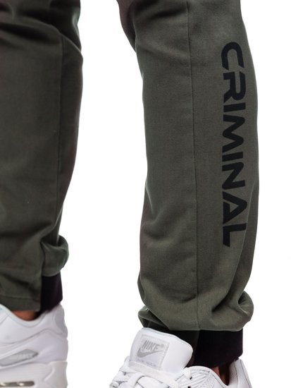 Pantaloni tipo jogger da uomo verdi Bolf B11119