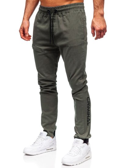 Pantaloni tipo jogger da uomo verdi Bolf B11119