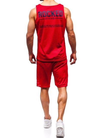 Set da uomo t-shirt + pantaloncini Bolf rosso 100780