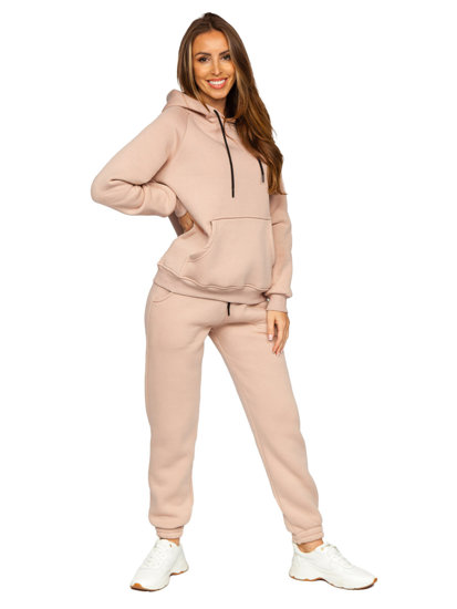 Set di tuta due pezzi da donna beige Bolf 5996